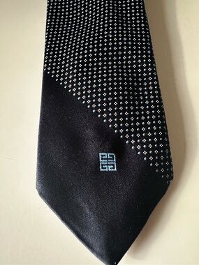 Givenchy Gentlemen Paris Vintage Navy Blue Tie with Logo